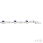 1/20 Ctw Oval Cut 4X3 MM Sapphire and Round Cut Diamond Precious Fashion Bracelet in 10K White Gold