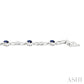 1/20 Ctw Oval Cut 4X3 MM Sapphire and Round Cut Diamond Precious Fashion Bracelet in 10K White Gold