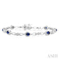 1/20 Ctw Oval Cut 4X3 MM Sapphire and Round Cut Diamond Precious Fashion Bracelet in 10K White Gold