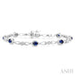 1/20 Ctw Oval Cut 4X3 MM Sapphire and Round Cut Diamond Precious Fashion Bracelet in 10K White Gold