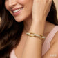 3 Ctw Open Window Oval Link Round Cut Diamond Aeris Gold Bold Bracelet in 14K Yellow Gold