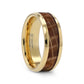 PROOF Tungsten Men's Wedding Band With Polished Beveled Edges & Whiskey Barrel Inlay - 8mm