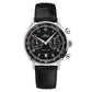MIDO Multifort Patrimony Chronograph Black Dial, Stainless Steel Watch with Black Leather Strap - 42mm