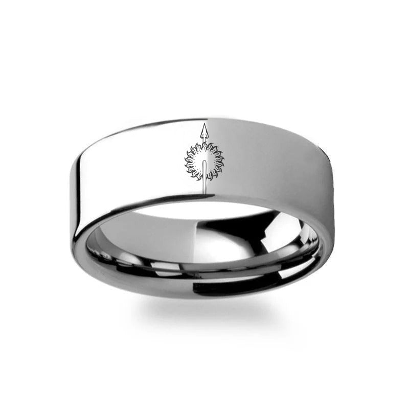 Game of Thrones Noble Houses Sigil Engraving Tungsten Ring Martell - 2mm - 12mm - 6mm