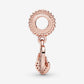 Pavé Heart Padlocks Dangle Charm