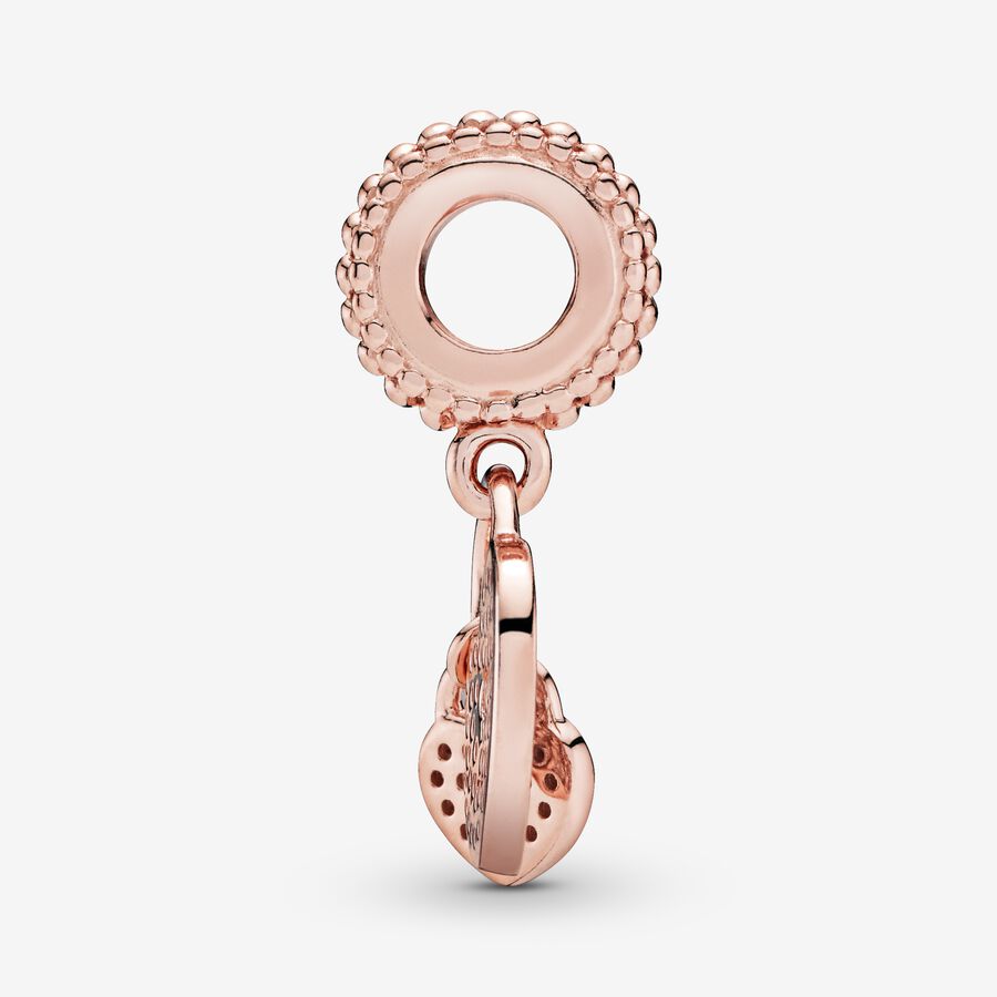 Pavé Heart Padlocks Dangle Charm
