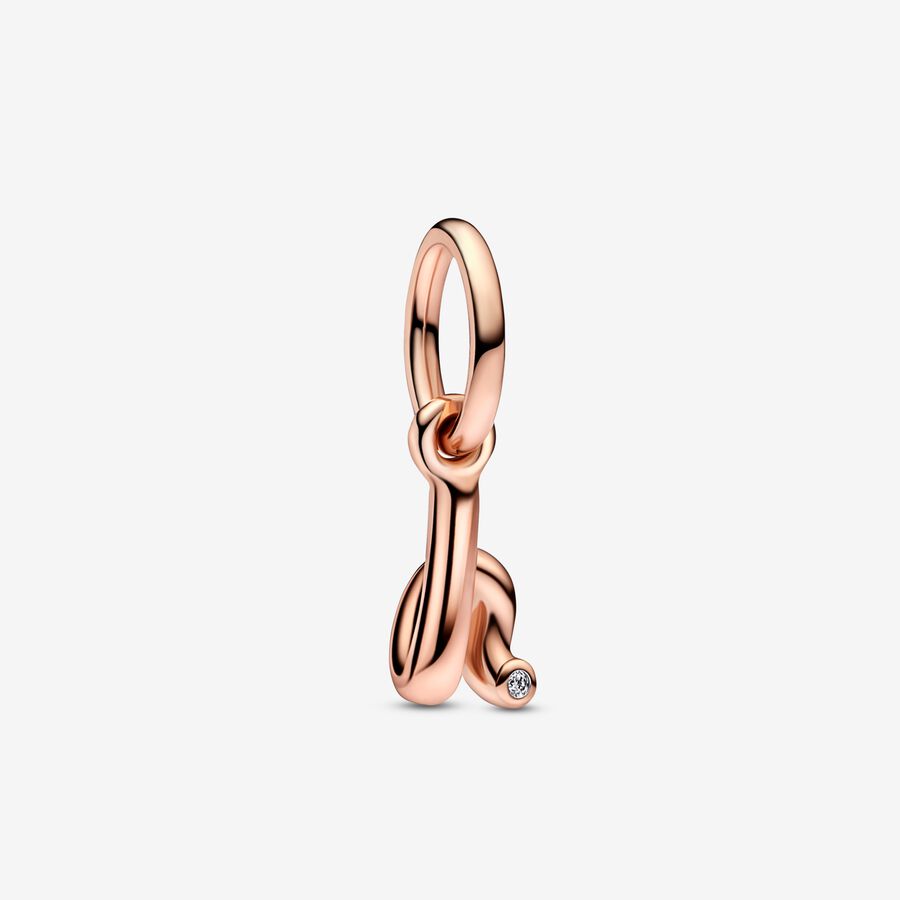 Letter H Script Alphabet Dangle Charm