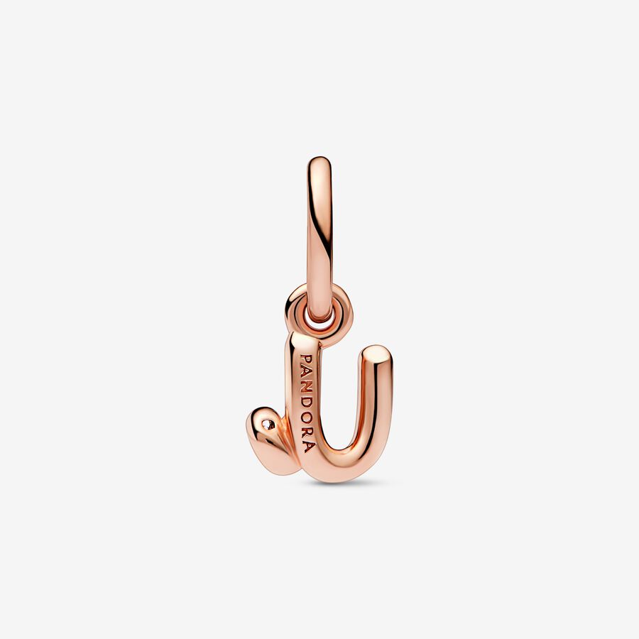 Letter U Script Alphabet Dangle Charm