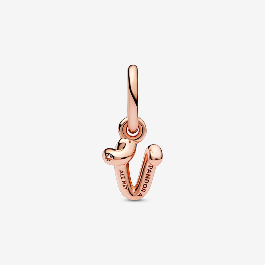 Letter V Script Alphabet Dangle Charm