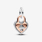 Two-tone Twistable Heart Padlock Double Dangle Charm