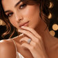14K Two-Tone Double Halo Diamond Wedding Set | Rose & White Gold .96ctw .25ctr