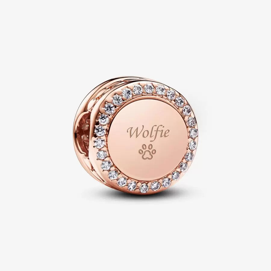 Engravable Sparkling Button Charm