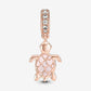 Murano Glass Pink Sea Turtle Dangle Charm