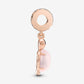 Murano Glass Pink Sea Turtle Dangle Charm
