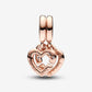 Linked Sister Hearts Split Dangle Charm