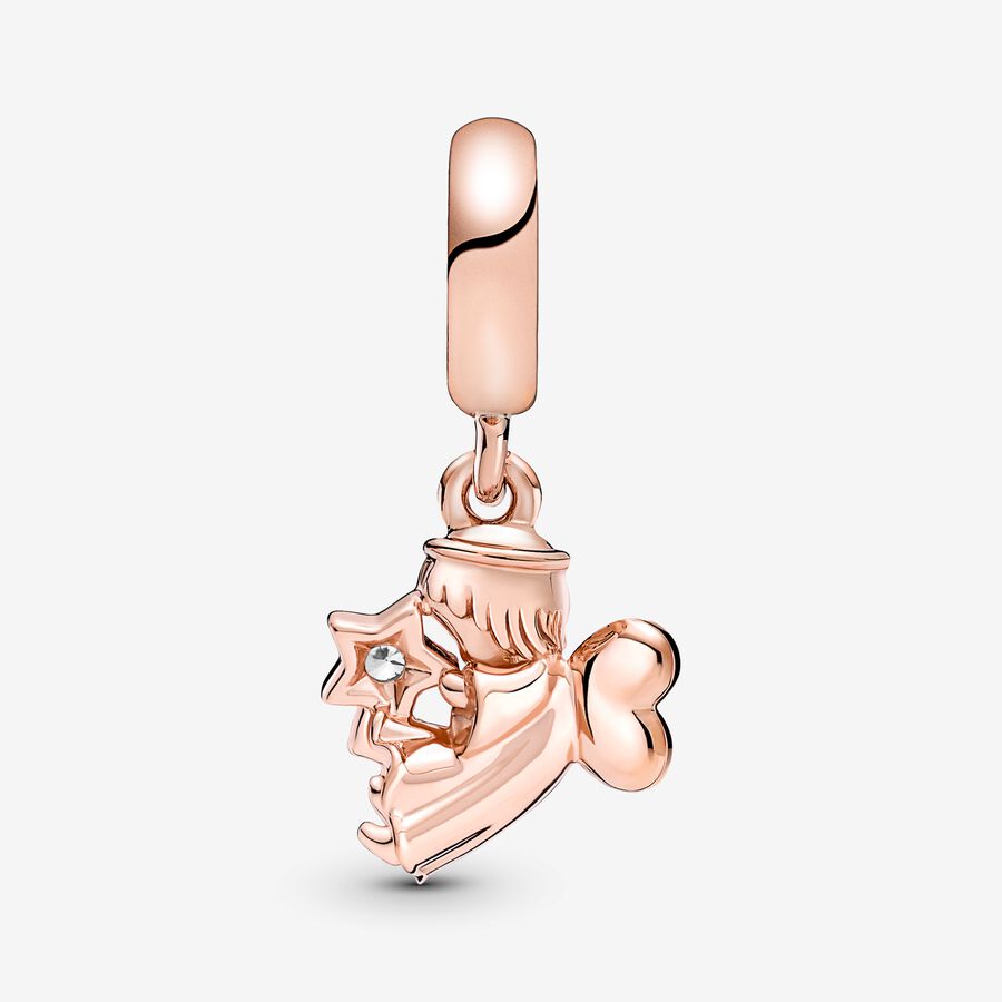 Heart Winged Angel Dangle Charm