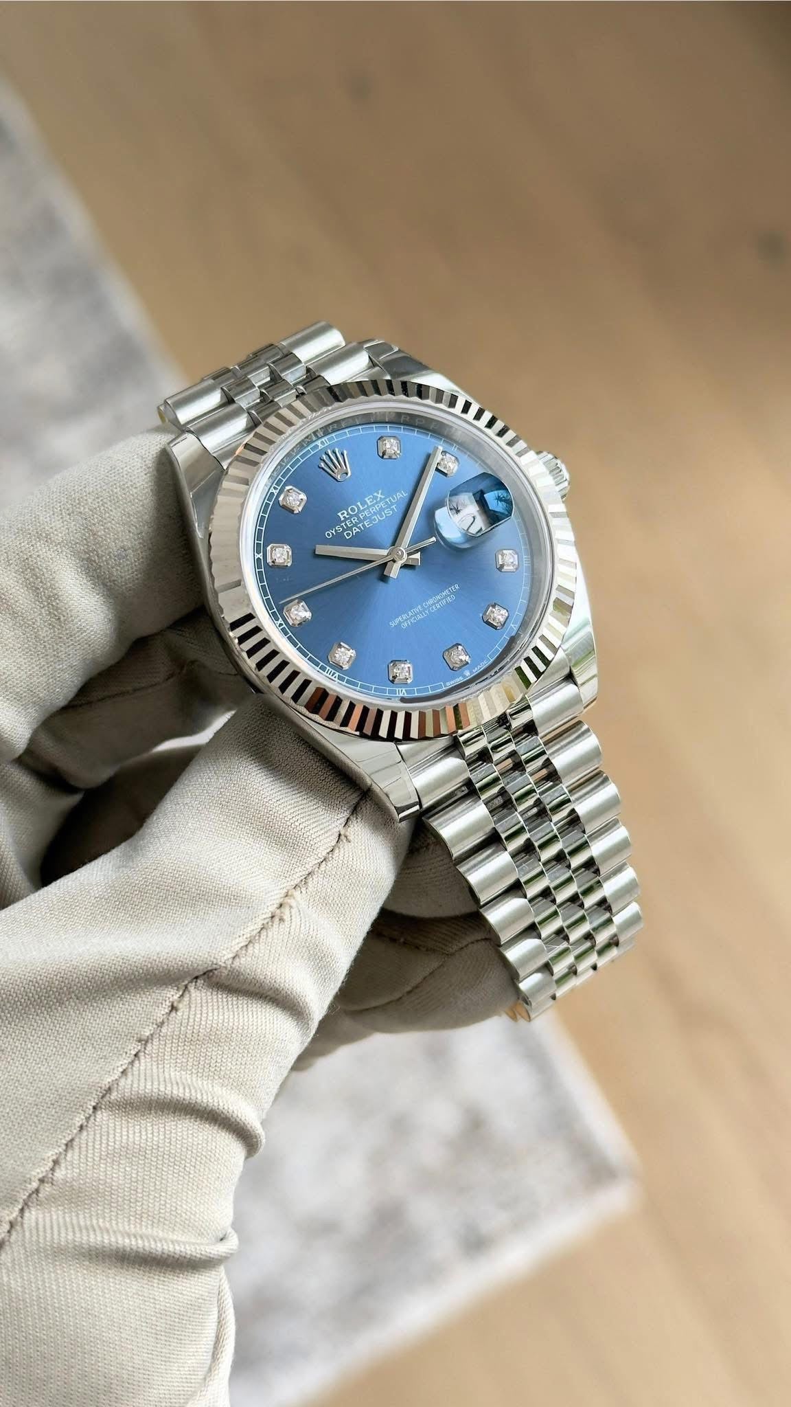 Rolex Datejust 41mm Stainless Steel 126334 Blue Diamond