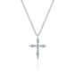 Gabriel & Co. 14K White Gold Sculpted Diamond Cross Pendant Necklace Kaslique 17.5 .09CTW