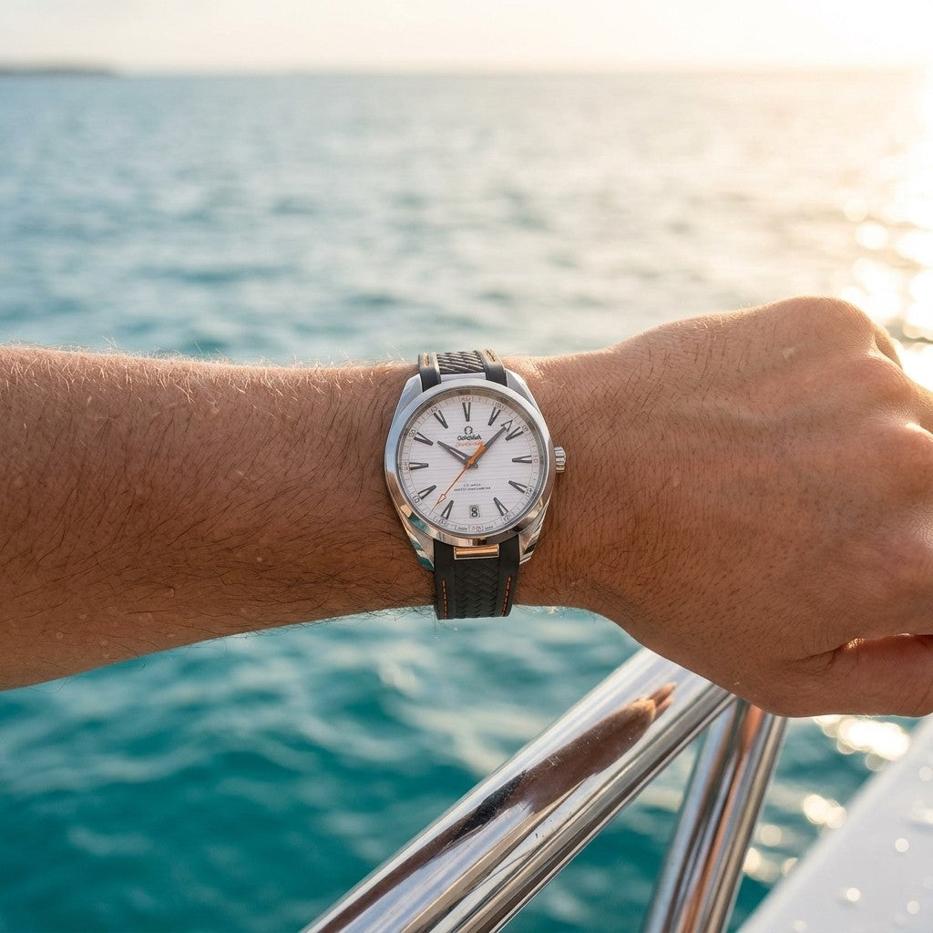 Omega Seamaster Aqua Terra 150M 41 mm — Steel on Rubber Strap (220.12.41.21.02.002) — lifestyle