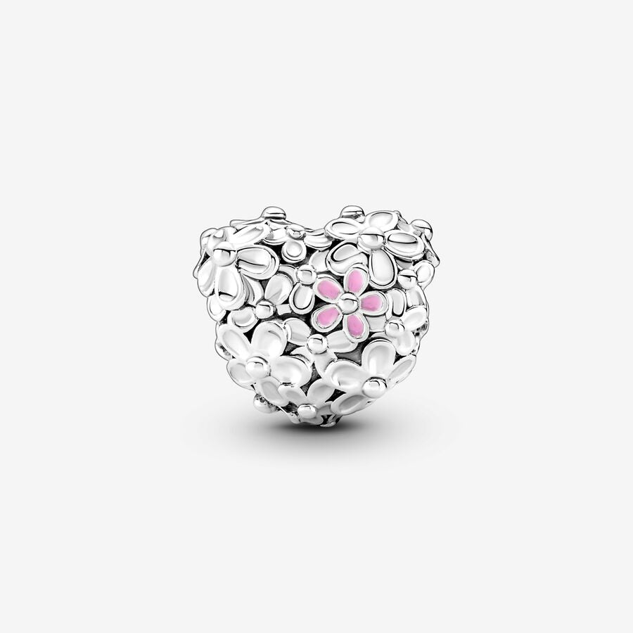 Mom Daisy Heart Charm