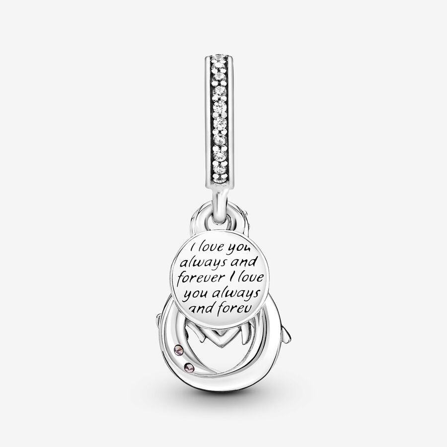 Mom Infinity Pavé Double Dangle Charm