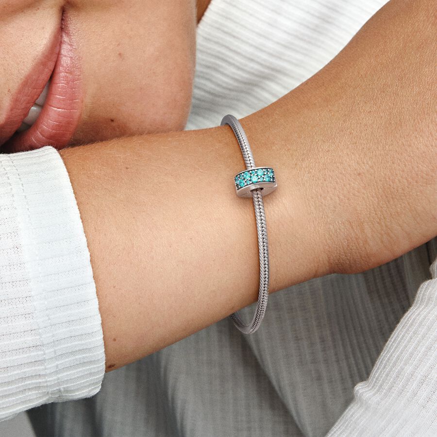 Teal Pavé Clip Charm