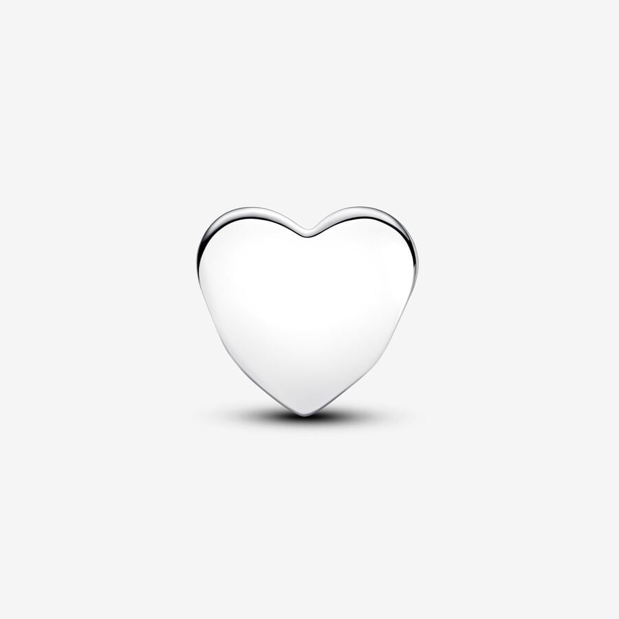 Hope heart sterling silver charm with pink enamel