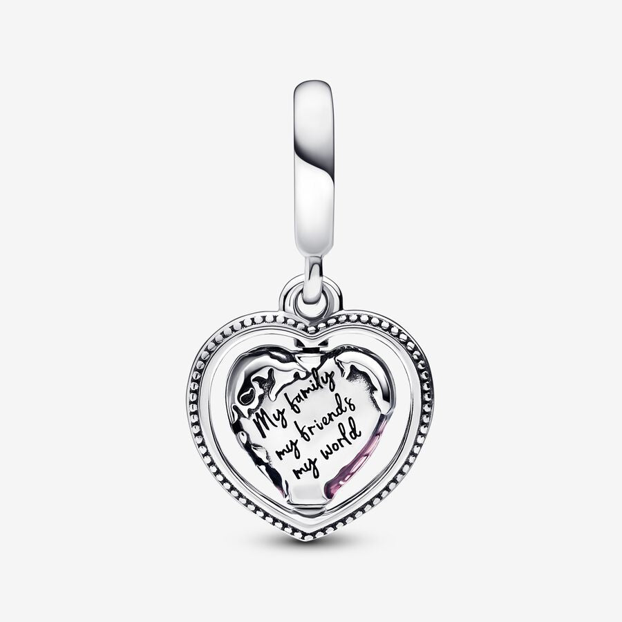 Family Spinning Heart Globe Dangle Charm – Monica Jewelers