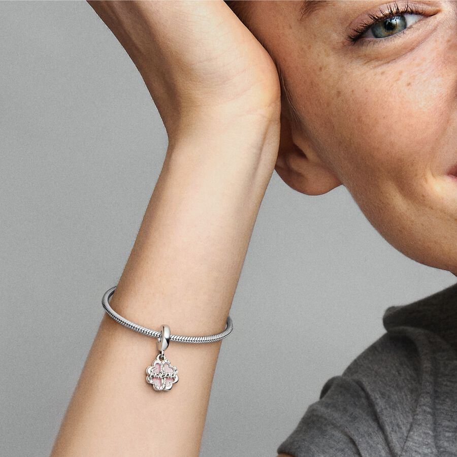 Four-leaf Clover Friendship Double Dangle Charm