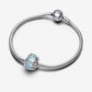 Winter Blue Snowflake Murano Charm