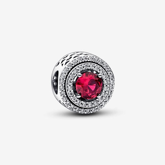 Red Sparkling Leveled Round Charm
