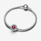 Red Sparkling Leveled Round Charm