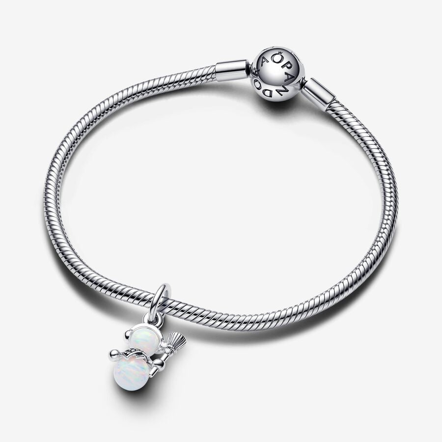 Opalescent Snowman Dangle Charm