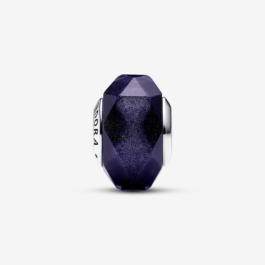 Faceted Blue Murano Glass Charm