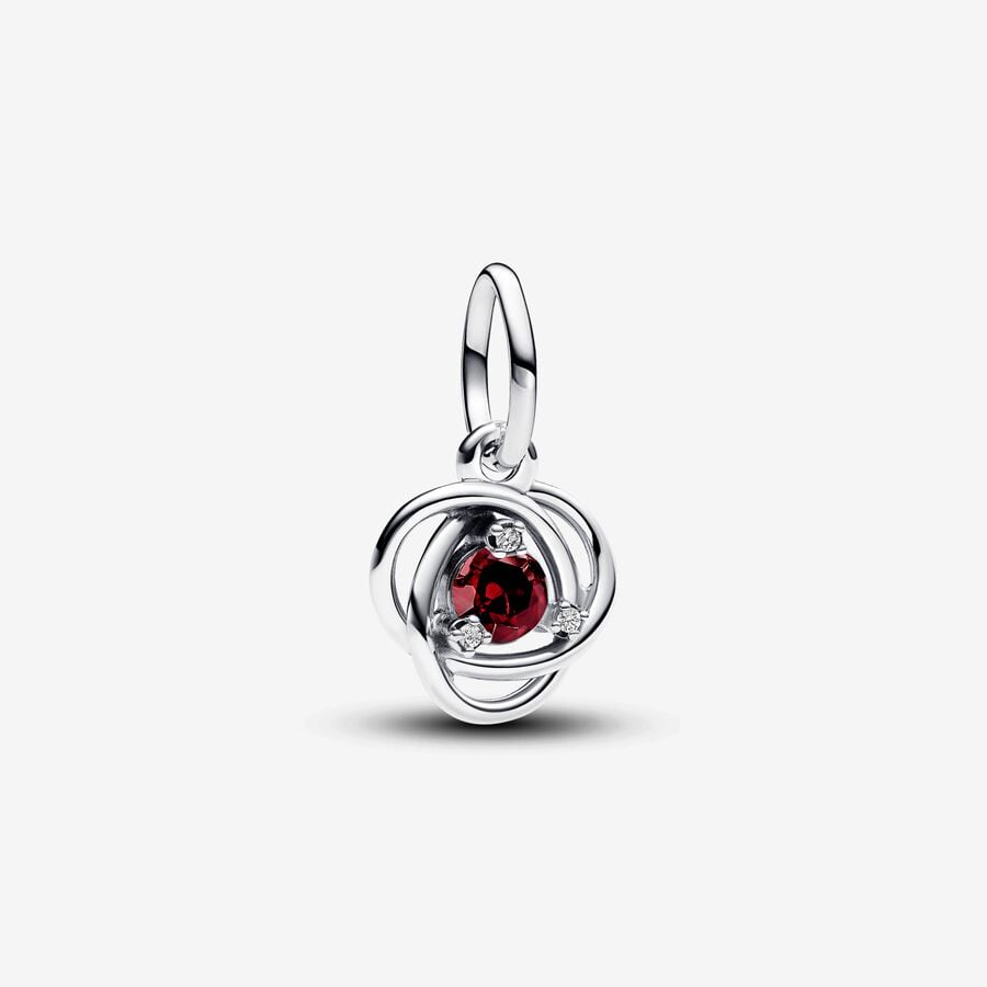 January Red Eternity Circle Dangle Charm