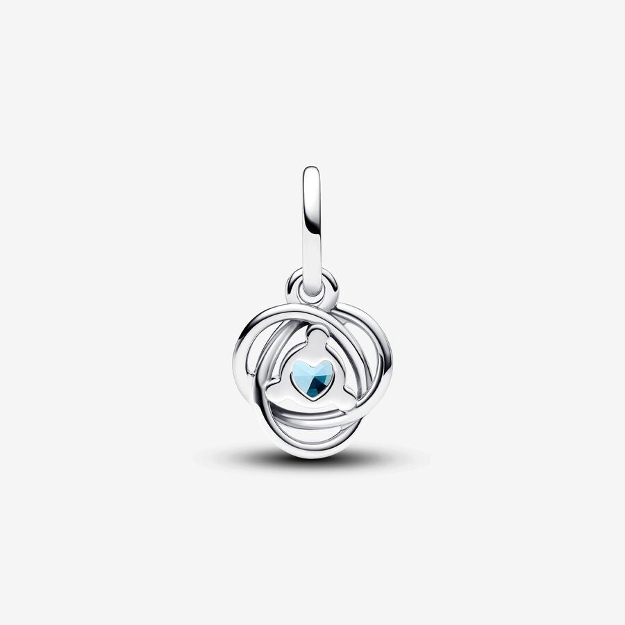 March Sea Aqua Blue Eternity Circle Dangle Charm