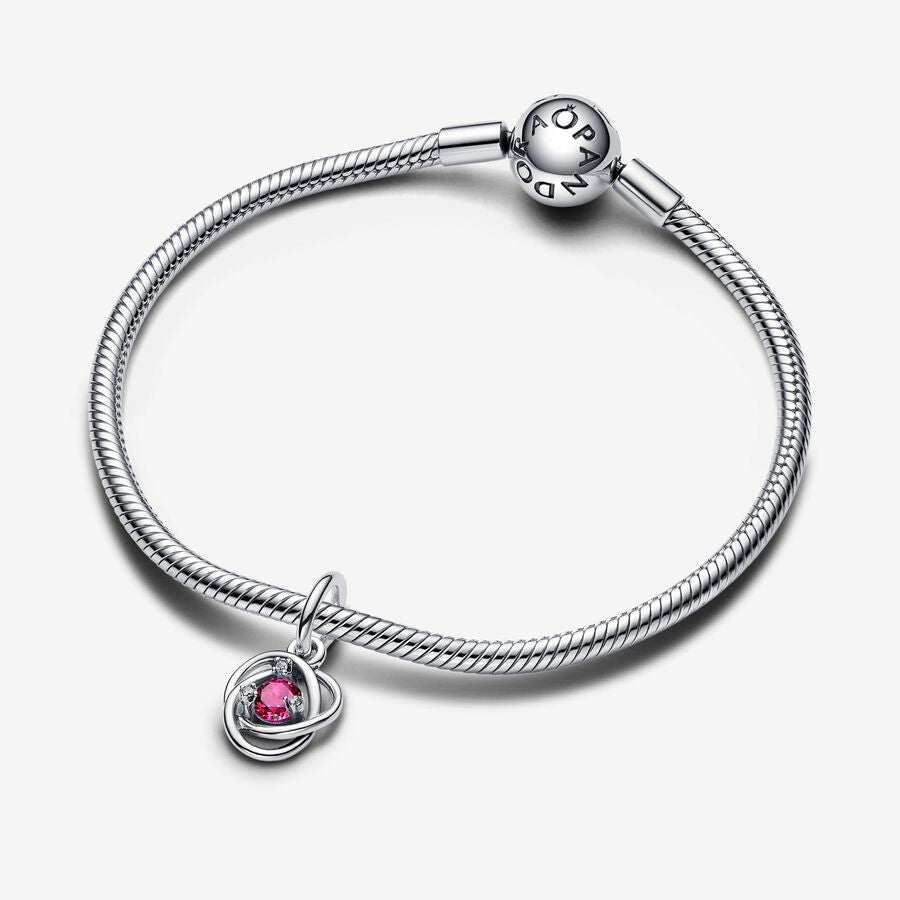 October Pink Eternity Circle Dangle Charm