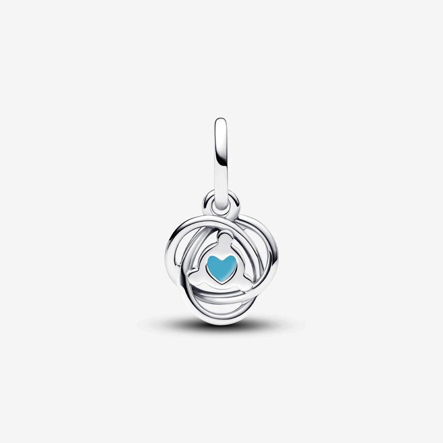 December Turqoise Blue Eternity Circle Dangle Charm