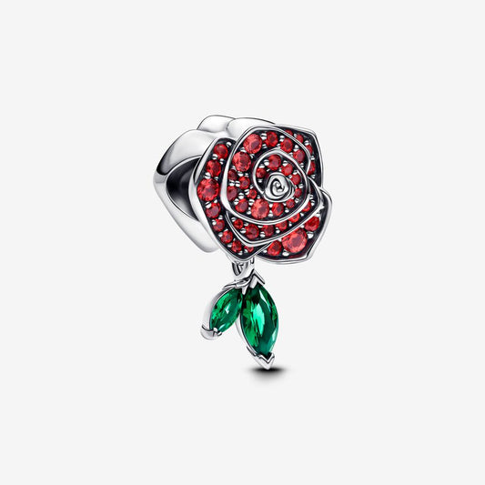 Sparkling Rose in Bloom Charm