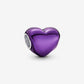 Metallic Purple Heart Charm
