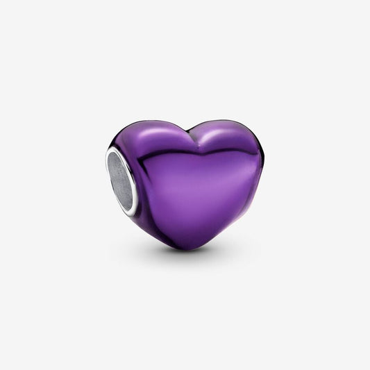 Metallic Purple Heart Charm