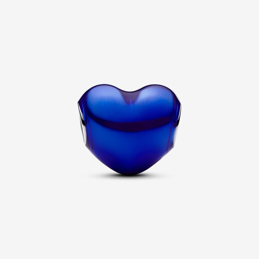 Metallic Blue Heart Charm