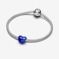 Metallic Blue Heart Charm