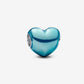 Metallic Sky Blue Heart Charm
