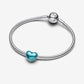 Metallic Sky Blue Heart Charm