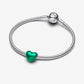 Metallic Green Heart Charm