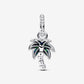 Opalescent Green Palm Tree Dangle Charm