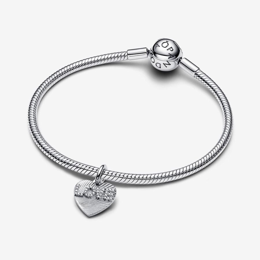 Engravable Love Heart Dangle Charm