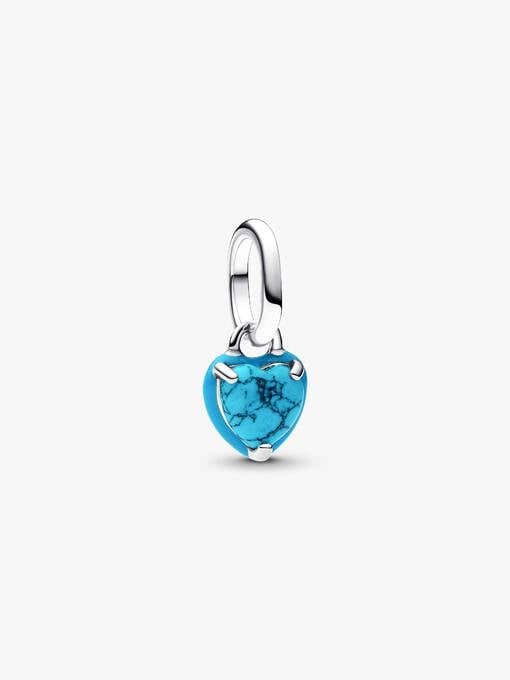 Pandora Turquoise-colored Heart Mini Dangle Charm