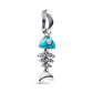 Pandora Turquoise-colored Fishbone Dangle Charm